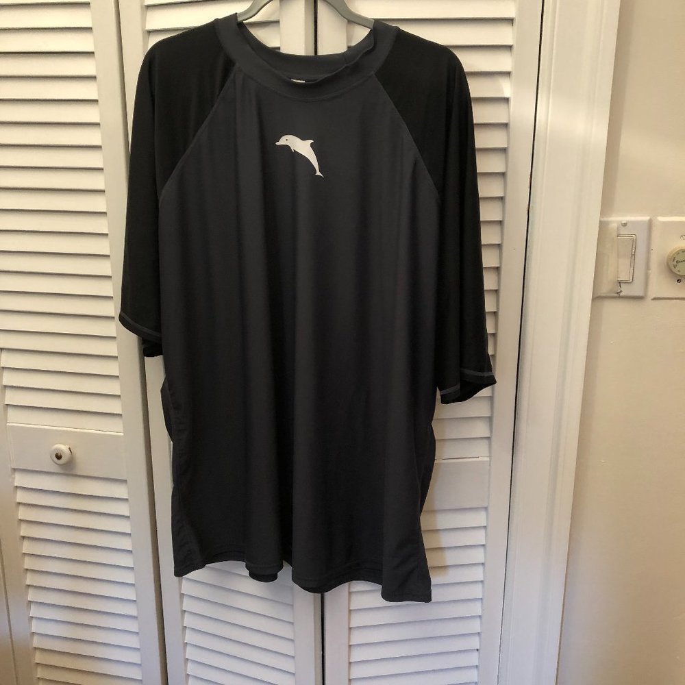 Halcurt women  gray and black rash guard swim jersey , 4X